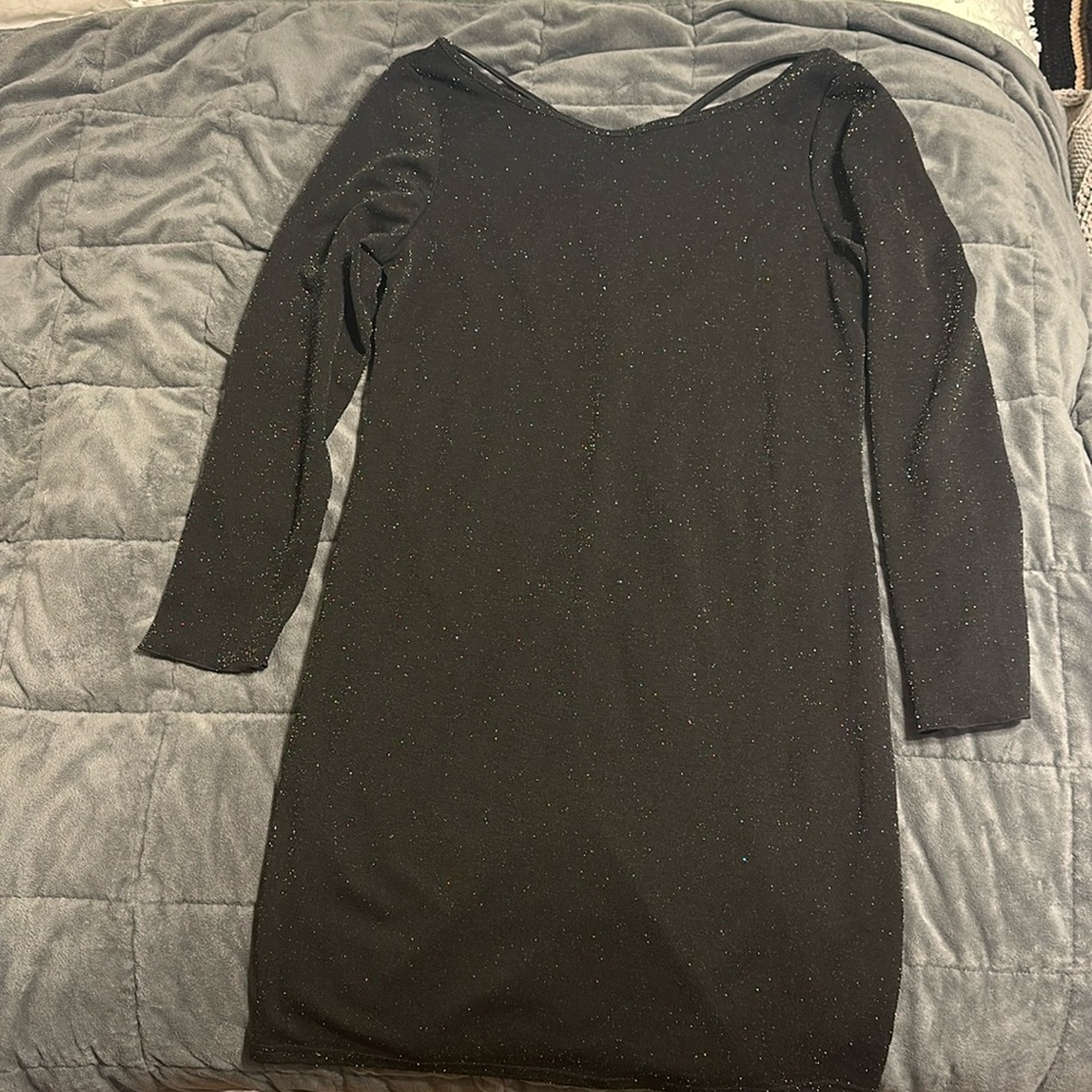 Women’s 1xl black long sleeve glitter dress